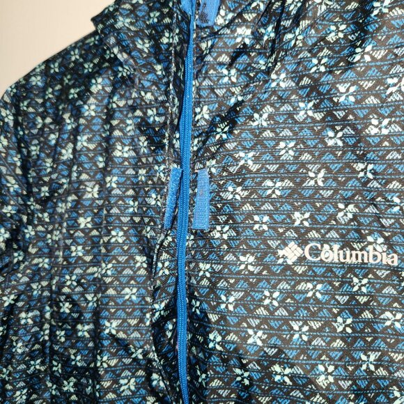 Columbia M Omni-Tech Waterproof Breathable Packable Hooded Jacket Floral Pa - Picture 5 of 11